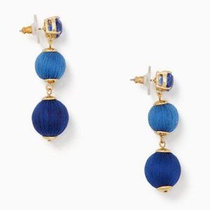 KATE SPADE Blue Linear Ball Dangle Earrings